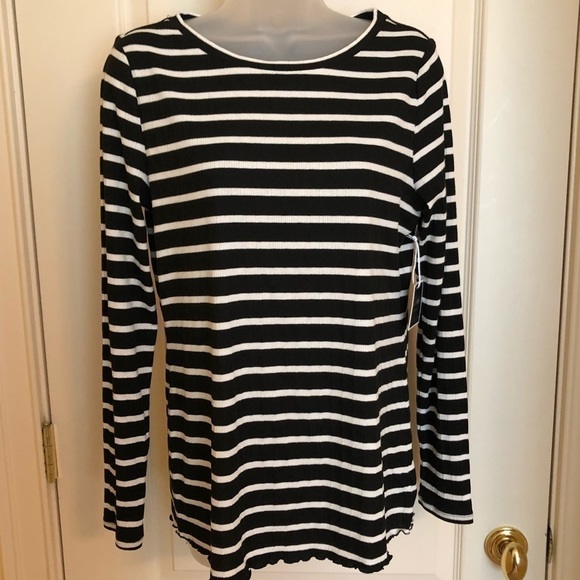 π
Ίπ KAARI BLUE Top B/W Striped NWT Buy It Now Priceππ - Picture 6 of 8